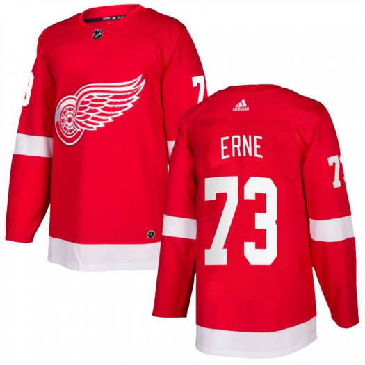 Adam Erne Detroit Red Wings Men's Adidas Authentic Red Home Jersey