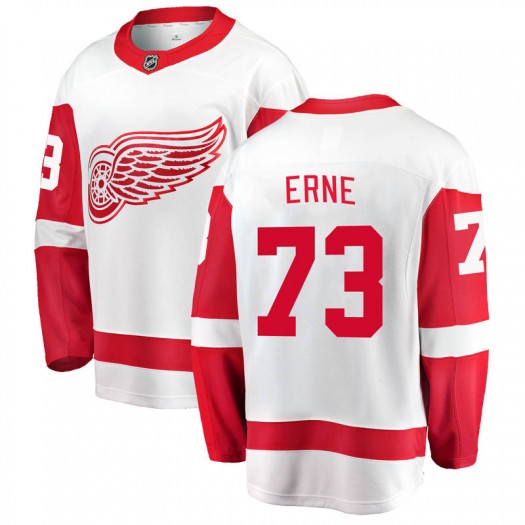 Adam Erne Detroit Red Wings Youth Fanatics Branded White Breakaway Away Jersey