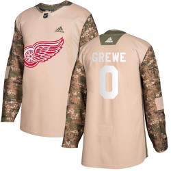 Albin Grewe Detroit Red Wings Youth Adidas Authentic Camo Veterans Day Practice Jersey