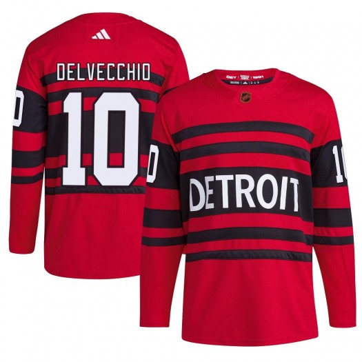 Alex Delvecchio Detroit Red Wings Men's Adidas Authentic Red Reverse Retro 2.0 Jersey