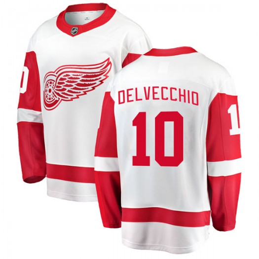 Alex Delvecchio Detroit Red Wings Youth Fanatics Branded White Breakaway Away Jersey