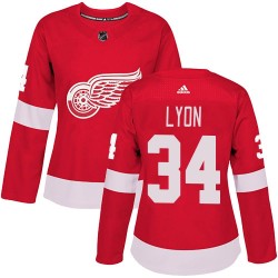 Alex Lyon Detroit Red Wings Women's Adidas Authentic Red Home Jersey
