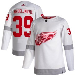 Alex Nedeljkovic Detroit Red Wings Men's Adidas Authentic White 2020/21 Reverse Retro Jersey