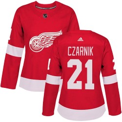 Austin Czarnik Detroit Red Wings Women's Adidas Authentic Red Home Jersey