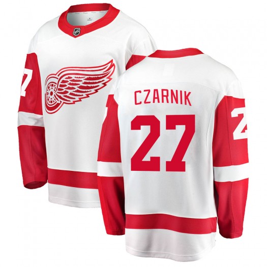 Austin Czarnik Detroit Red Wings Youth Fanatics Branded White Breakaway Away Jersey