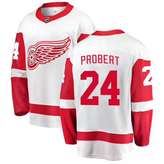 Bob Probert Detroit Red Wings Youth Fanatics Branded White Breakaway Away Jersey