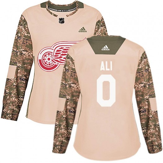 Brennan Ali Detroit Red Wings Women's Adidas Authentic Camo Veterans Day Practice Jersey