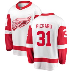 Calvin Pickard Detroit Red Wings Men's Fanatics Branded White Breakaway Away Jersey