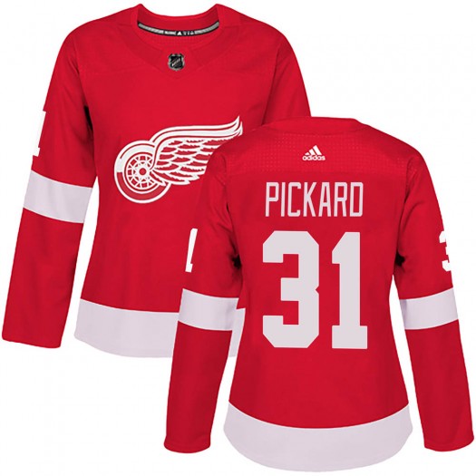 Calvin Pickard Detroit Red Wings Women's Adidas Authentic Red Home Jersey