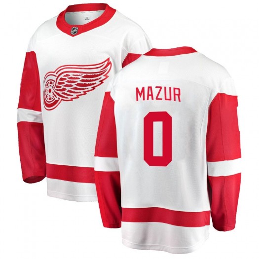 Carter Mazur Detroit Red Wings Men's Fanatics Branded White Breakaway Away Jersey