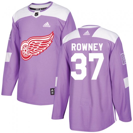 Carter Rowney Detroit Red Wings Men's Adidas Authentic Purple Hockey Fights Cancer Practice Jersey