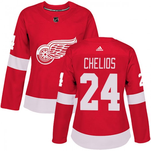 Chris Chelios Detroit Red Wings Women's Adidas Authentic Red Home Jersey