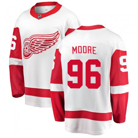 Cooper Moore Detroit Red Wings Youth Fanatics Branded White Breakaway Away Jersey