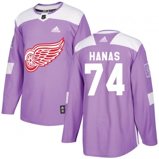 Cross Hanas Detroit Red Wings Men's Adidas Authentic Purple Hockey Fights Cancer Practice Jersey