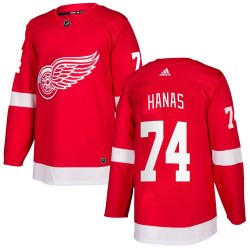 Cross Hanas Detroit Red Wings Men's Adidas Authentic Red Home Jersey