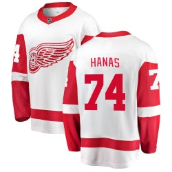 Cross Hanas Detroit Red Wings Youth Fanatics Branded White Breakaway Away Jersey