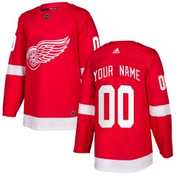 Custom Detroit Red Wings Men's Adidas Authentic Red Home Jersey