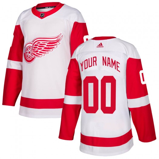 Custom Detroit Red Wings Men's Adidas Authentic White Jersey
