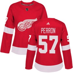David Perron Detroit Red Wings Women's Adidas Authentic Red Home Jersey