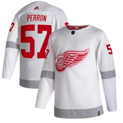 David Perron Detroit Red Wings Youth Adidas Authentic White 2020/21 Reverse Retro Jersey
