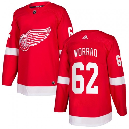 Drew Worrad Detroit Red Wings Youth Adidas Authentic Red Home Jersey