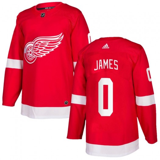 Dylan James Detroit Red Wings Men's Adidas Authentic Red Home Jersey