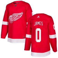 Dylan James Detroit Red Wings Youth Adidas Authentic Red Home Jersey