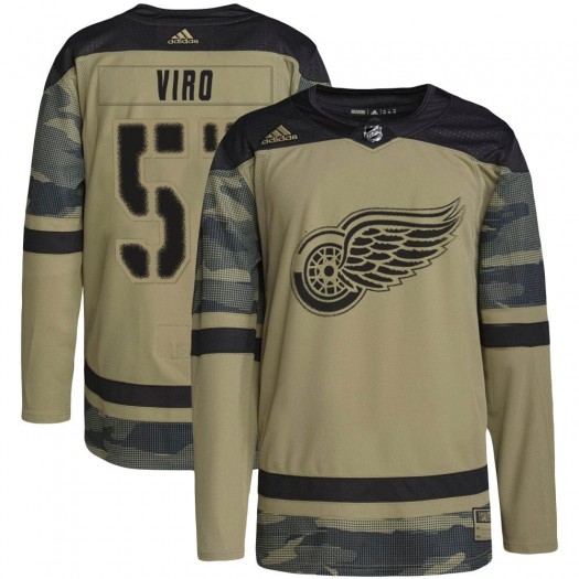 Eemil Viro Detroit Red Wings Youth Adidas Authentic Camo Military Appreciation Practice Jersey