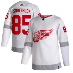 Elmer Soderblom Detroit Red Wings Youth Adidas Authentic White 2020/21 Reverse Retro Jersey