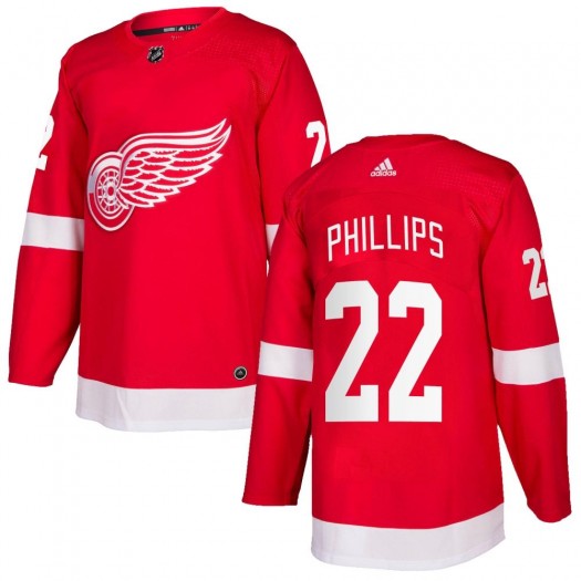 Ethan Phillips Detroit Red Wings Men's Adidas Authentic Red Home Jersey