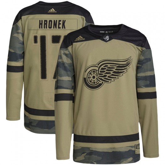 Filip Hronek Detroit Red Wings Youth Adidas Authentic Camo Military Appreciation Practice Jersey