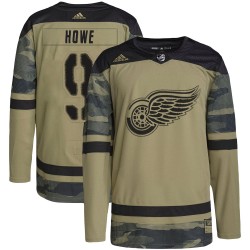 Gordie Howe Detroit Red Wings Men's Adidas Authentic Camo Military Appreciation Practice Jersey