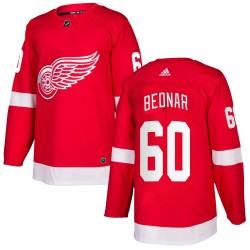 Jan Bednar Detroit Red Wings Men's Adidas Authentic Red Home Jersey