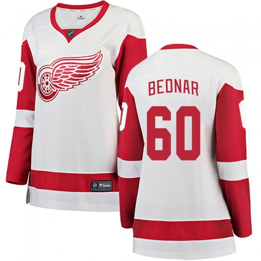 Jan Bednar Detroit Red Wings Women's Fanatics Branded White Breakaway Away Jersey