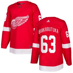 Jeremie Biakabutuka Detroit Red Wings Youth Adidas Authentic Red Home Jersey