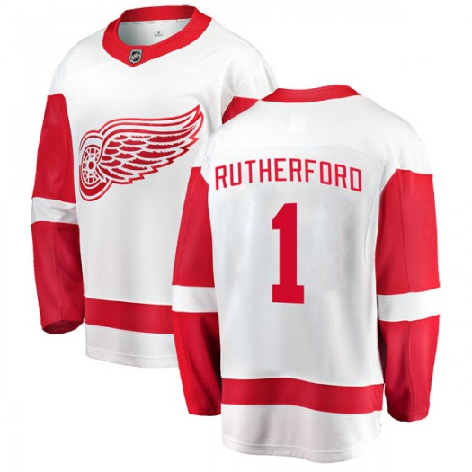Jim Rutherford Detroit Red Wings Men's Fanatics Branded White Breakaway Away Jersey