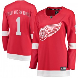 Jim Rutherford Detroit Red Wings Women's Fanatics Branded Red Breakaway Home Jersey