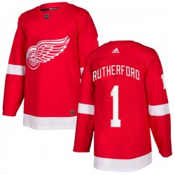 Jim Rutherford Detroit Red Wings Youth Adidas Authentic Red Home Jersey