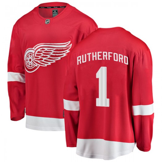 Jim Rutherford Detroit Red Wings Youth Fanatics Branded Red Breakaway Home Jersey