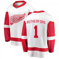 Jim Rutherford Detroit Red Wings Youth Fanatics Branded White Breakaway Away Jersey