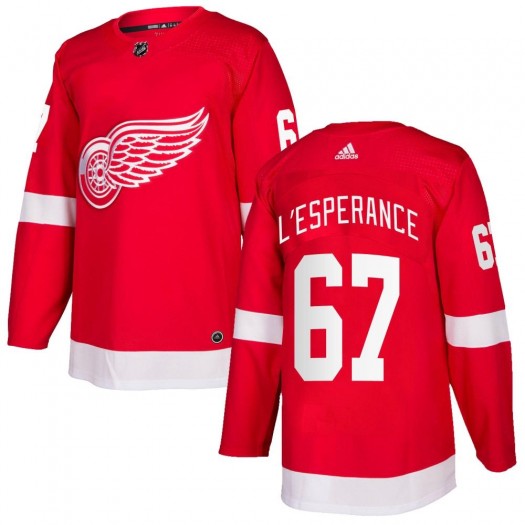 Joel L'Esperance Detroit Red Wings Men's Adidas Authentic Red Home Jersey