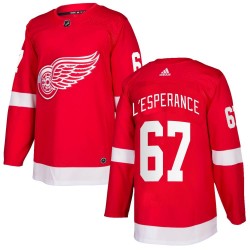 Joel L'Esperance Detroit Red Wings Youth Adidas Authentic Red Home Jersey