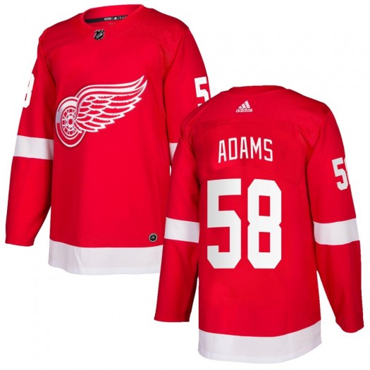 John Adams Detroit Red Wings Men's Adidas Authentic Red Home Jersey