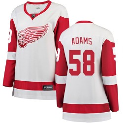 John Adams Detroit Red Wings Women's Fanatics Branded White Breakaway Away Jersey