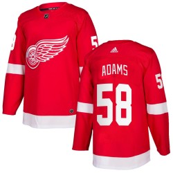 John Adams Detroit Red Wings Youth Adidas Authentic Red Home Jersey
