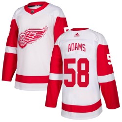 John Adams Detroit Red Wings Youth Adidas Authentic White Jersey