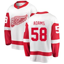 John Adams Detroit Red Wings Youth Fanatics Branded White Breakaway Away Jersey