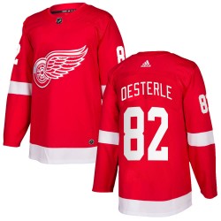 Jordan Oesterle Detroit Red Wings Men's Adidas Authentic Red Home Jersey