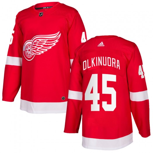 Jussi Olkinuora Detroit Red Wings Men's Adidas Authentic Red Home Jersey