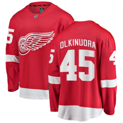 Jussi Olkinuora Detroit Red Wings Youth Fanatics Branded Red Breakaway Home Jersey